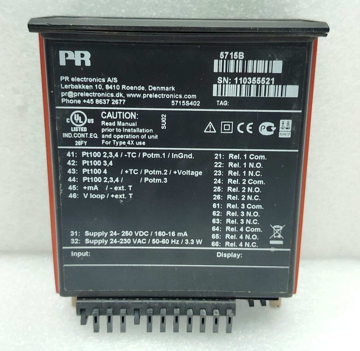 PR ELECTRONICS 5715B PROGRAMMABLE LED INDICATOR USED FAST SHIPPING