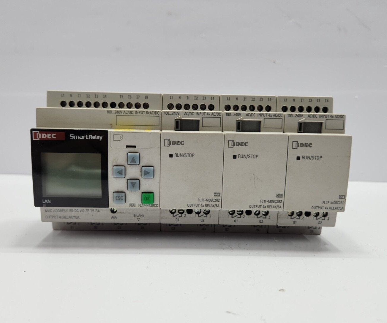 IDEC FL1F-H12RCC SMART RELAY WITH FL1F-M08C2R2 EXPANSION MODULE