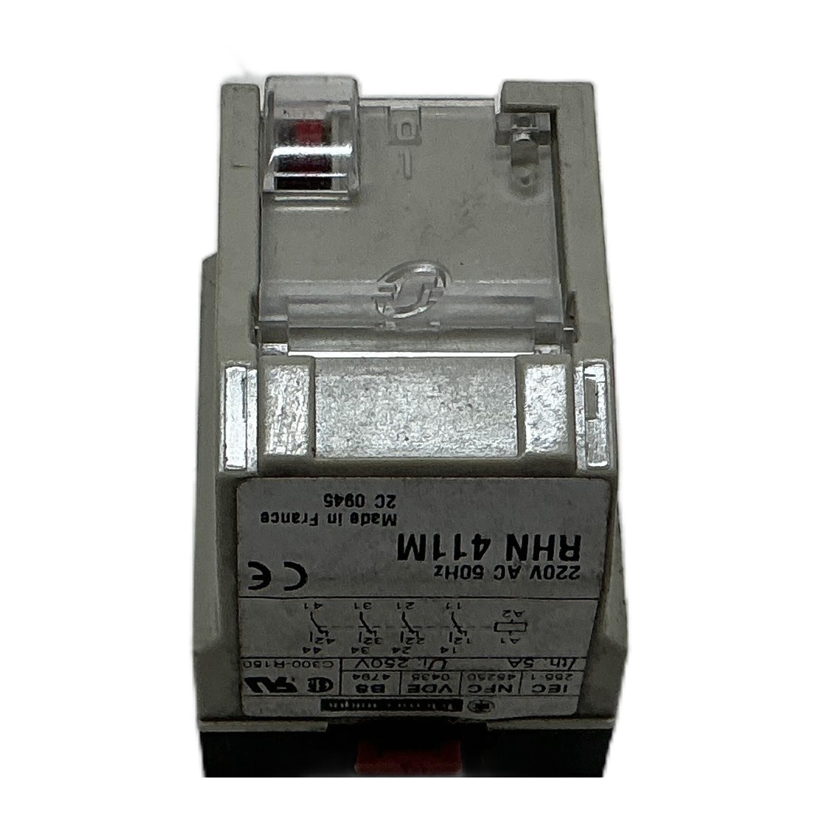 RHN411M 016286 SCHNEIDER ELECTRIC, Schneider Electric Plug-in Relay 220V AC 4…