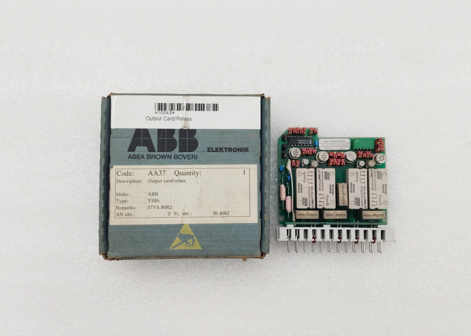 ABB ASEA BROWN BOVERI YS86 OUTPUT CARD/RELAIS 07YS.86R2