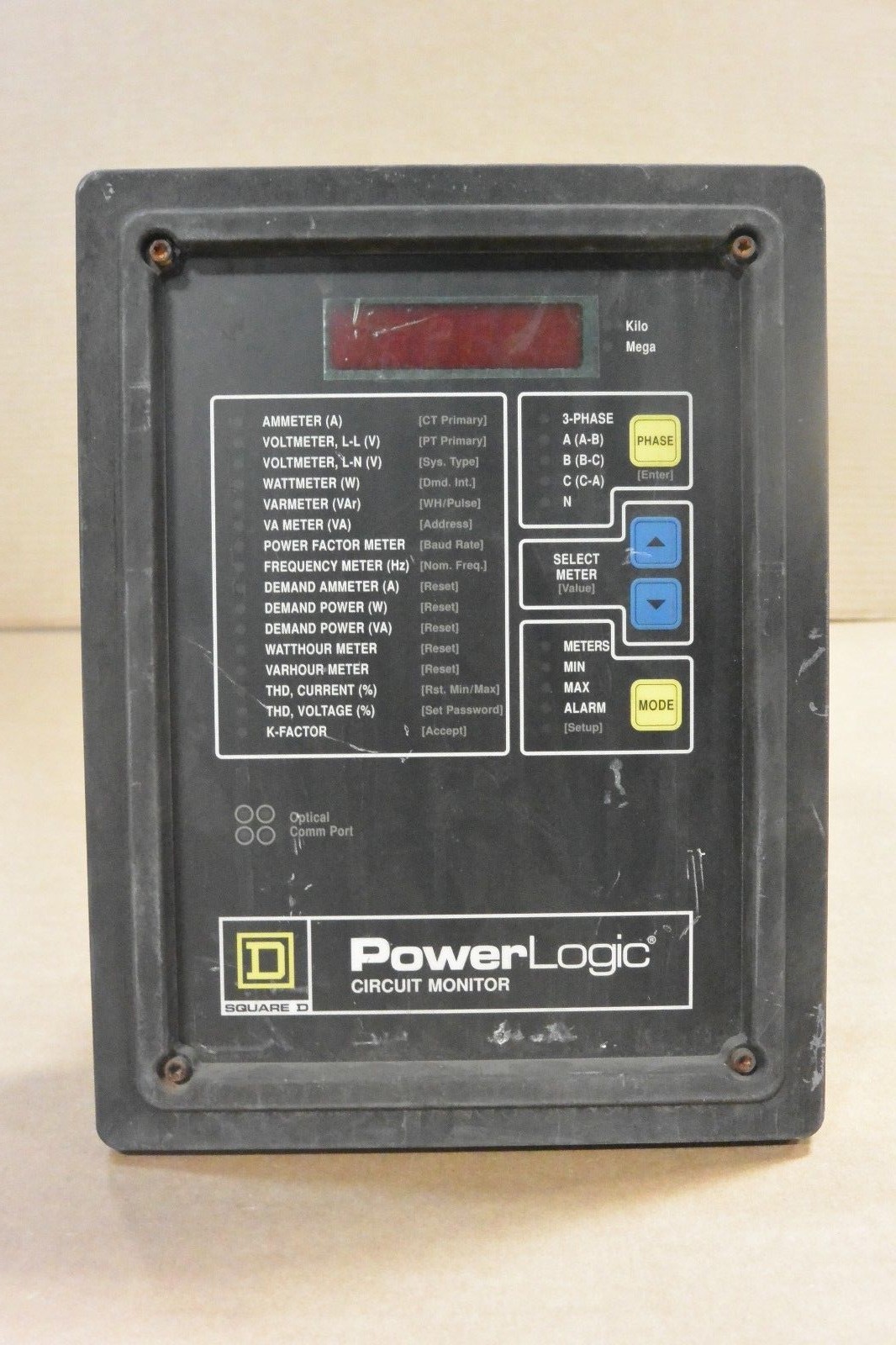Square D Power Logic Circuit Monitor 3020 CM2350 with 3090 VPM-277-C1