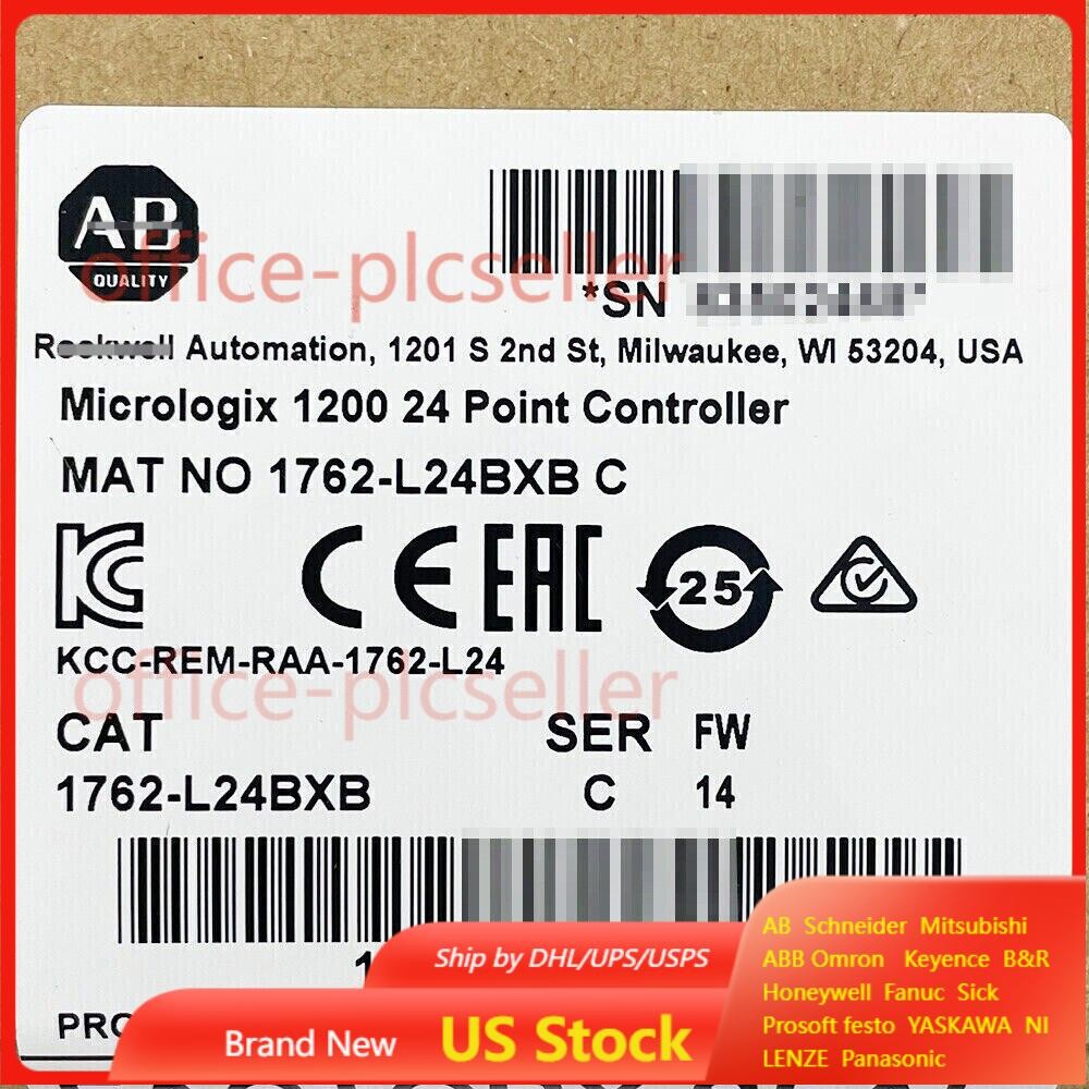 New AB 1762-L24BXB MicroLogix 1200 24 Point Controller 1762L24BXB US Free Tax