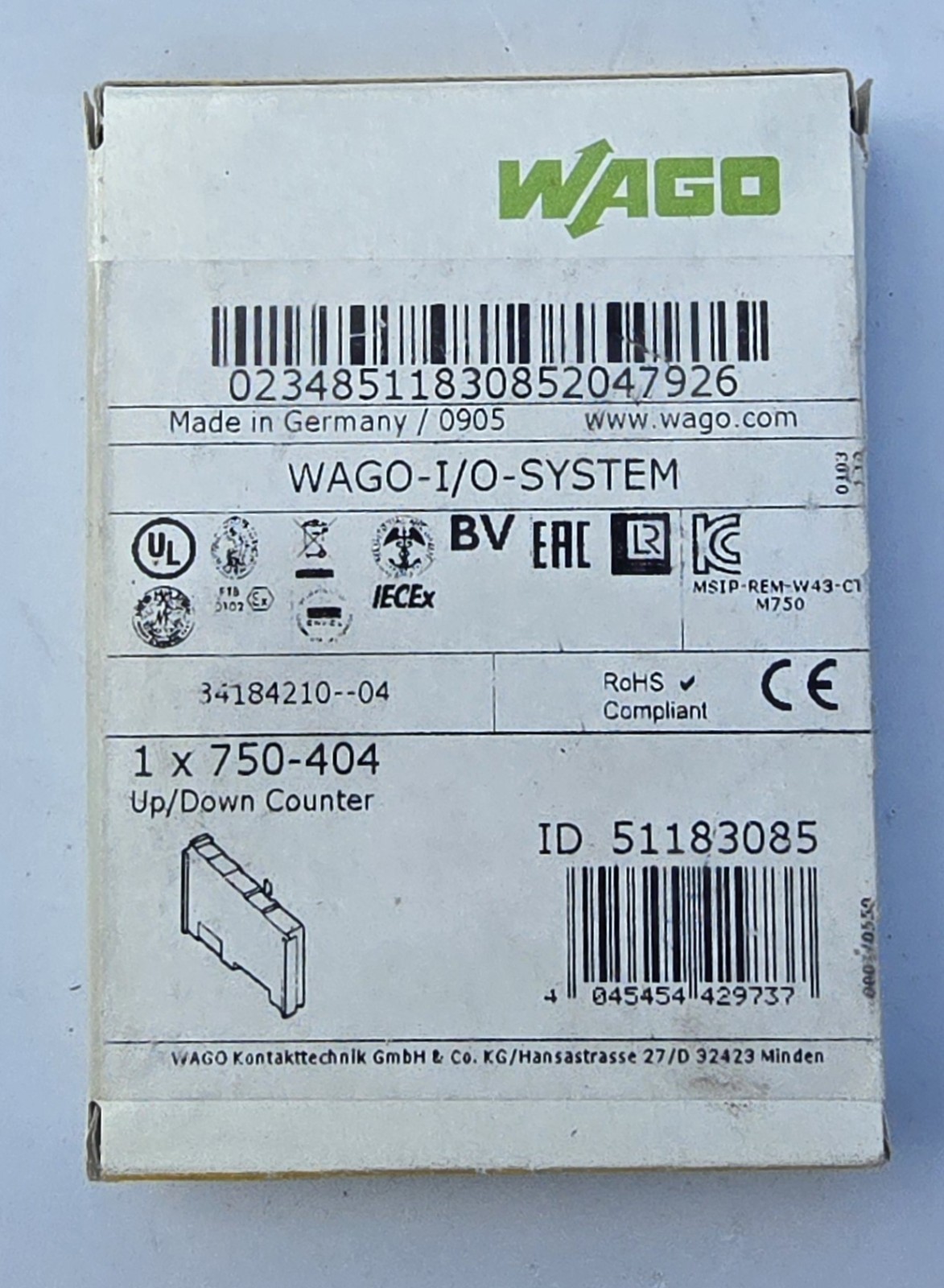 WAGO 750-404 2-Channel Digital Input Module 24VDC 0.2ms