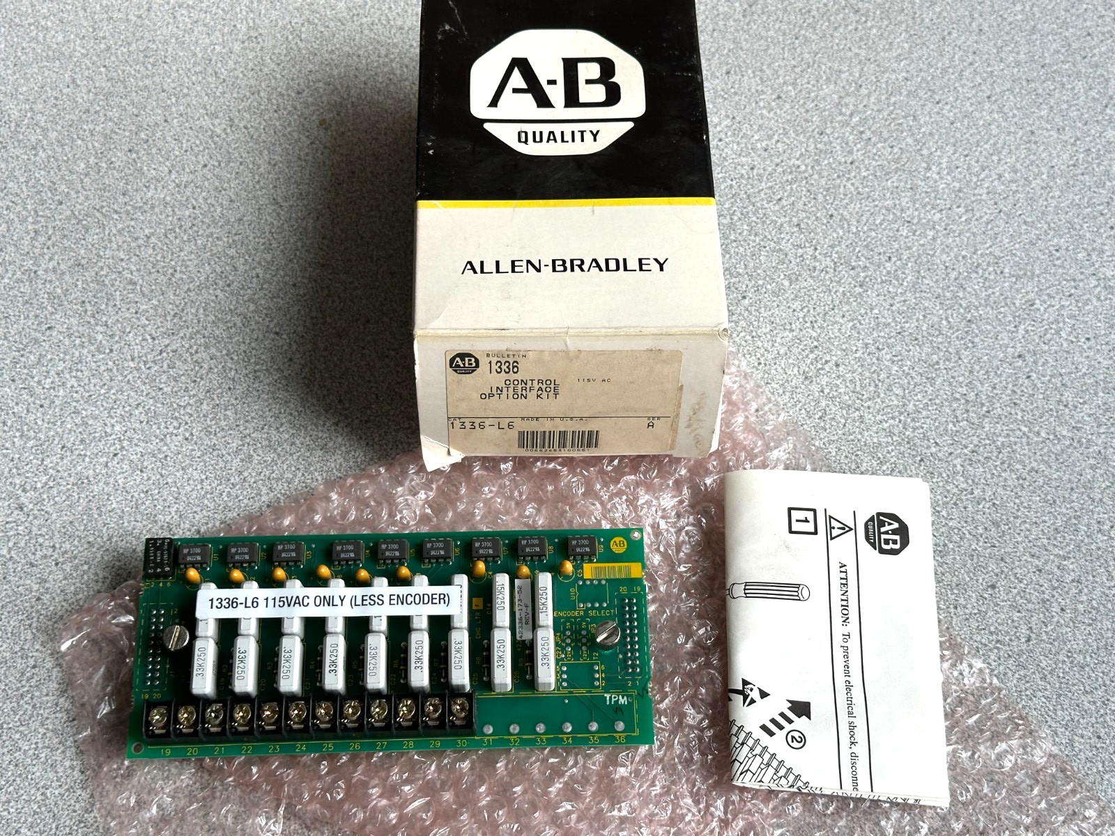 NEW Allen Bradley 1336-L6, Ser. A, Control Interface Board / Option Kit
