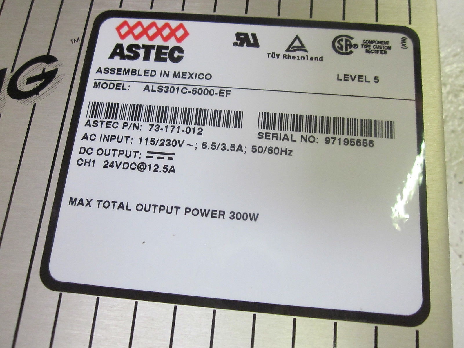 ASTEC ALS301C-5000-EF POWER SUPPLY 115-230V UNMP