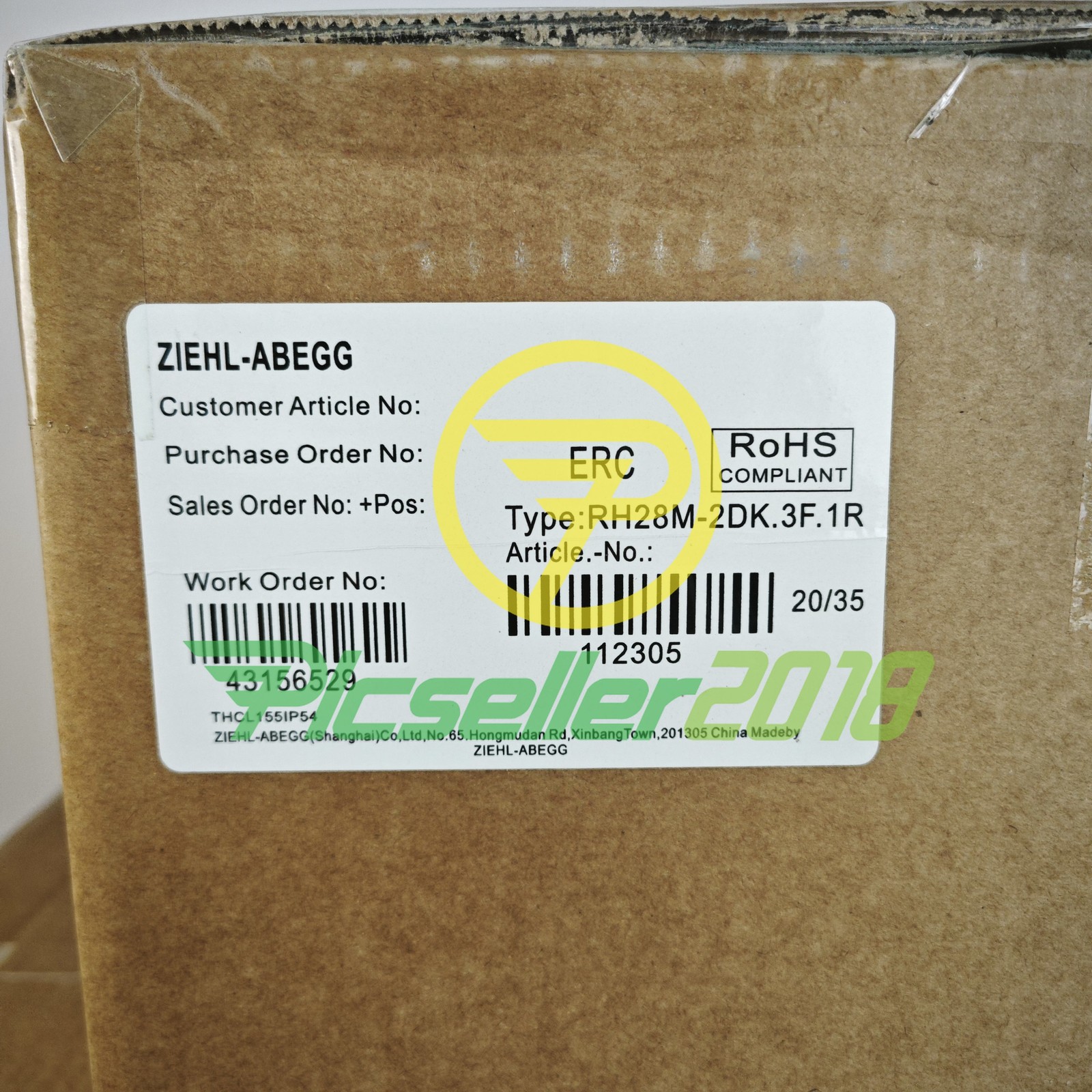 ZIEHL-ABEGG RH28M-2DK.3F.1R 126387 400V 3~ 530/860W Siemes 6ES70 Inverter Fan