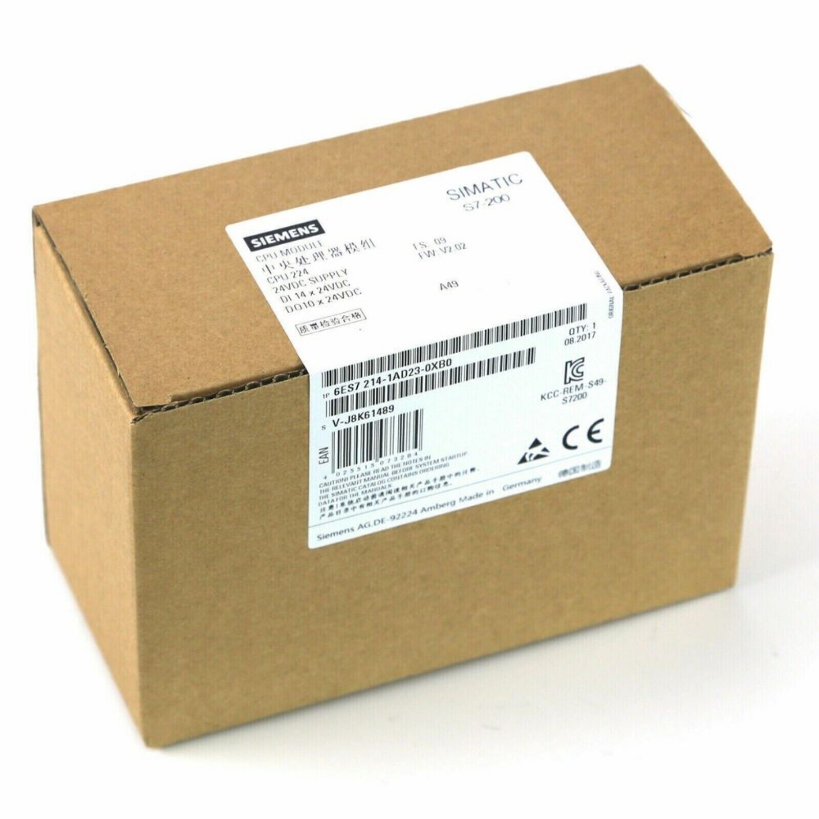 New Siemens 6ES7 214-1AD23-0XB0 6ES7214-1AD23-0XB0 SIMATIC S7-200, CPU 224