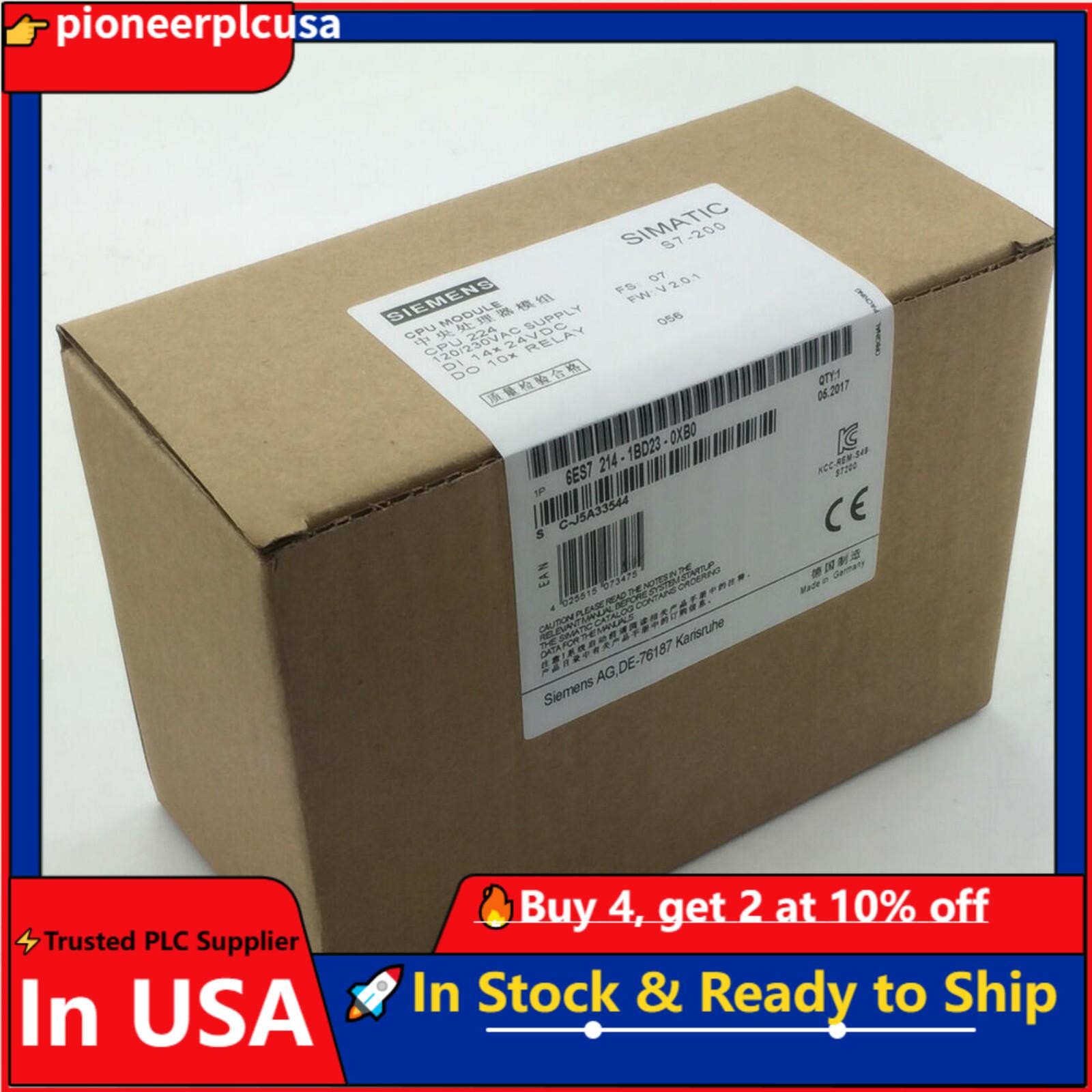 NEW SIEMENS 6ES7 214-1BD23-0XB0 6ES7214-1BD23-0XB0 CPU Module Made In Germany