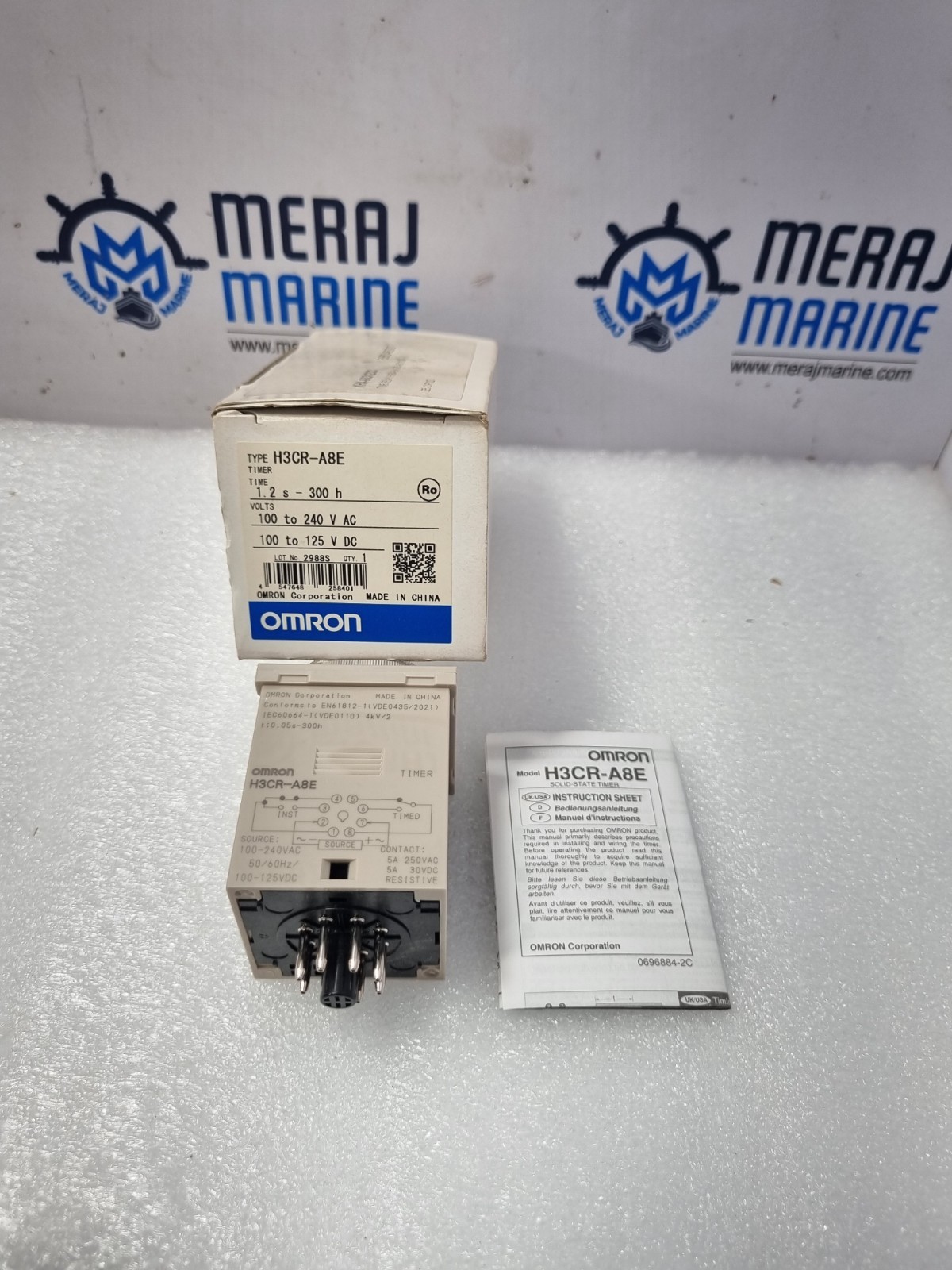 Omron H3CR-A8E Timer Time 1.2s to 300h Volts 100-240VAC 100-125VDC