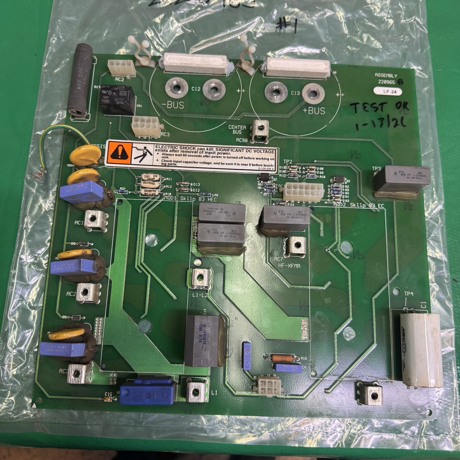 220965 #1 PC VOLTAGE Board Xmt 350 CC/CV Miller Welder Parts Used Tested