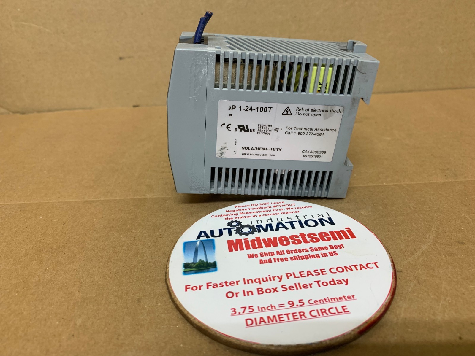 SOLA SDP 1-24-100T POWER SUPPLY 24VDC/1.3A 115/230VAC 0.7/0.4A 50/60HZ SHIPSAMED