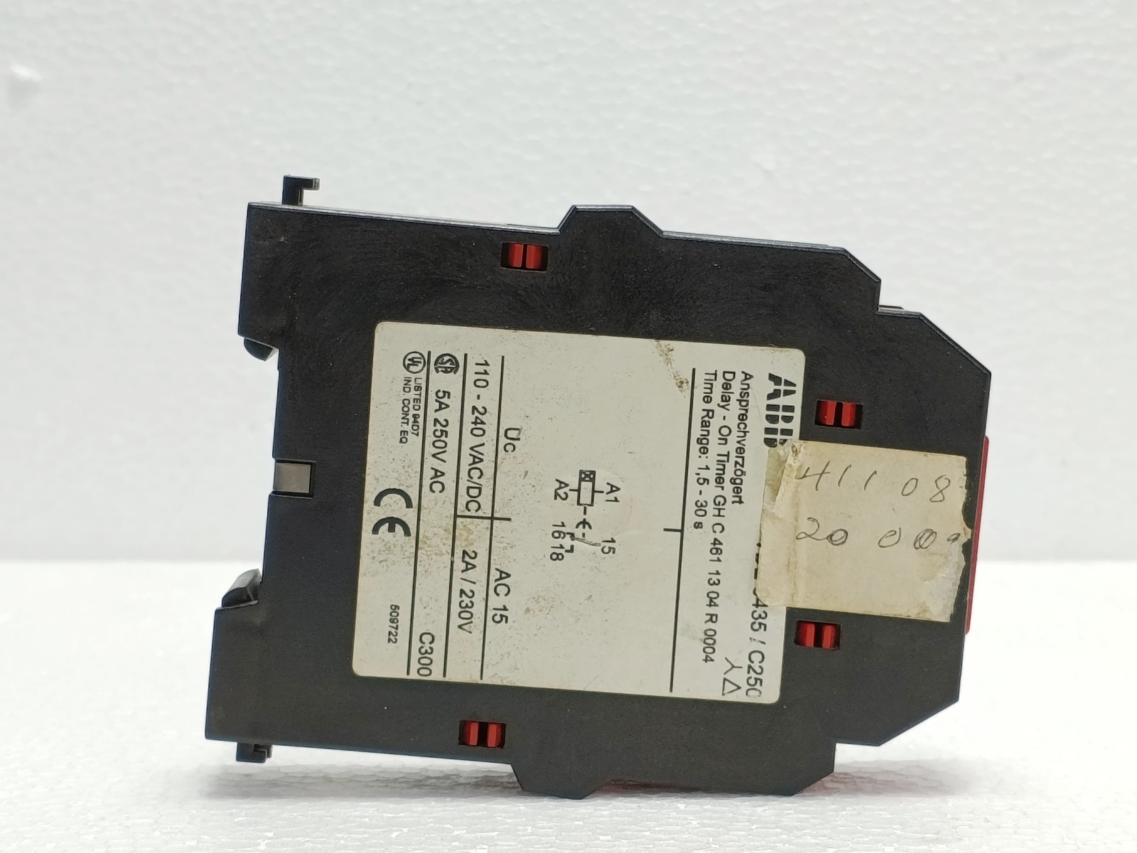 ABB GH C 461 13 04 R 0004 C461.13 DELAY-ON TIMER 1.5-30S 110-240V USED INDUSTRIA