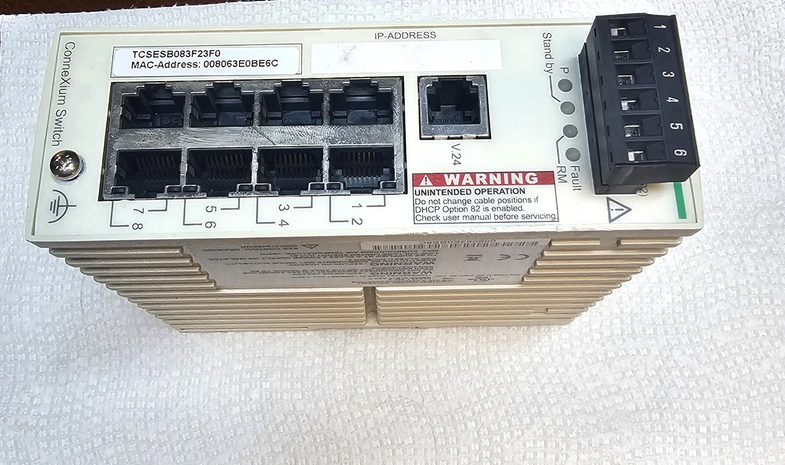 SCHNEIDER ELECTRIC TCSESB083F23F0 CONNEXIUM MODICON SWITCH 8TX – USED