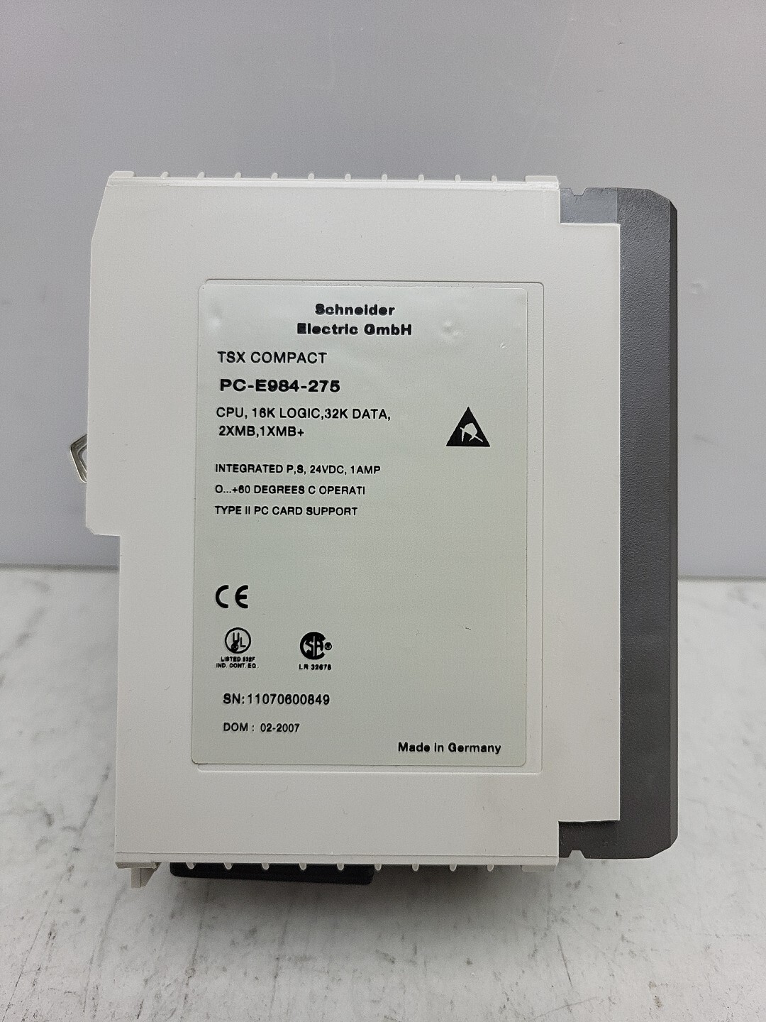 Schneider PC-E984-275 Modicon TSX Compact CPU Ports 2 MODBUS 1 MODBUS+