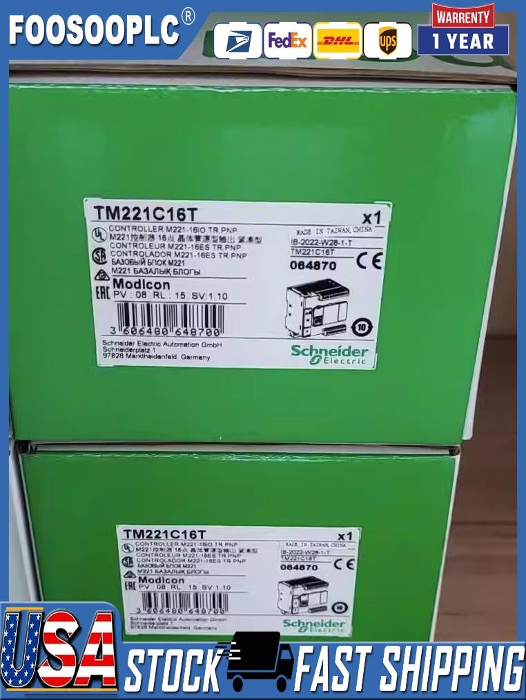 One Schneider TM221C16T PLC Module New In Box Fast Shipping US Free TAX