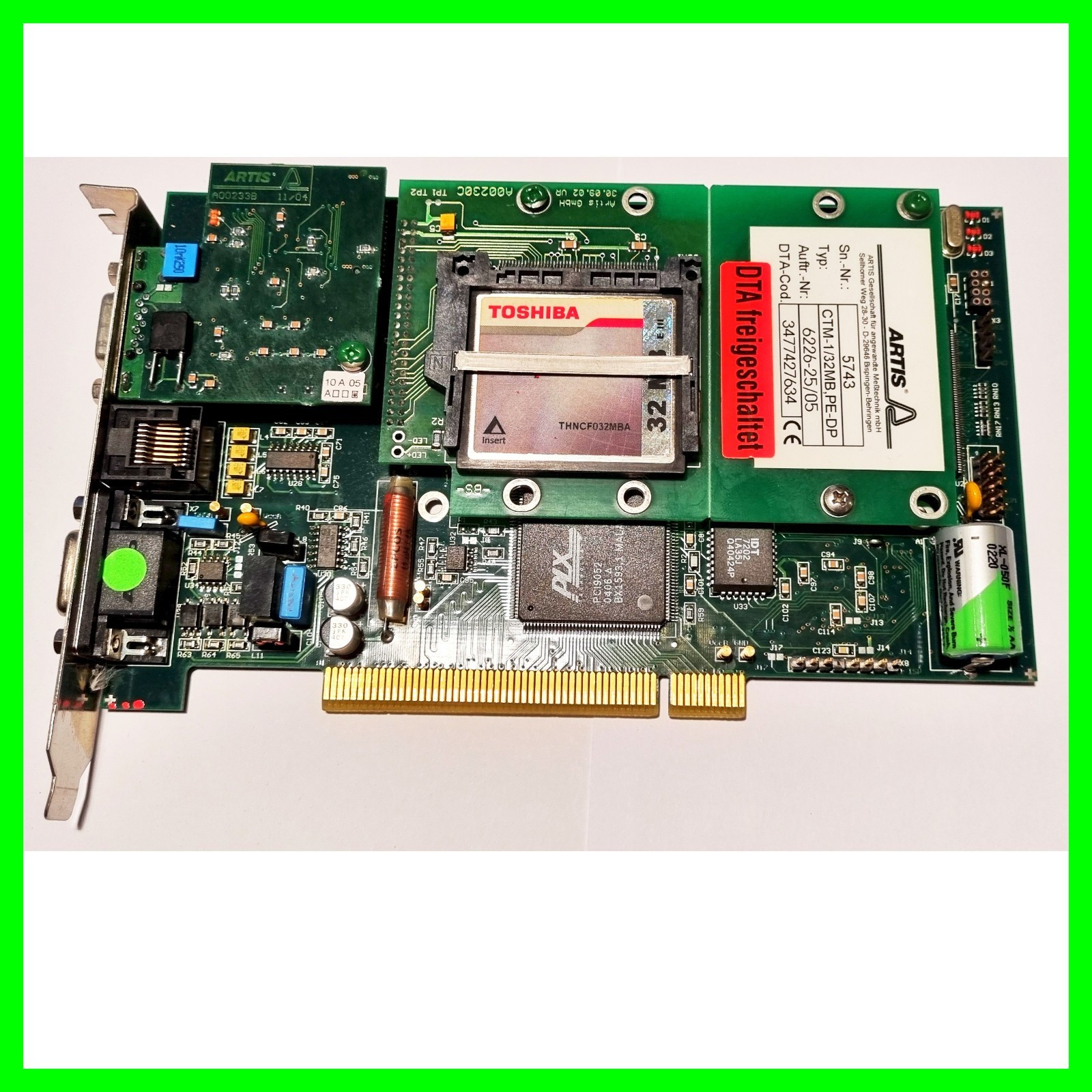 Artis CTM-1/32MB PCI DTA Profibus Tool Process Monitoring Marposs Mint Condition