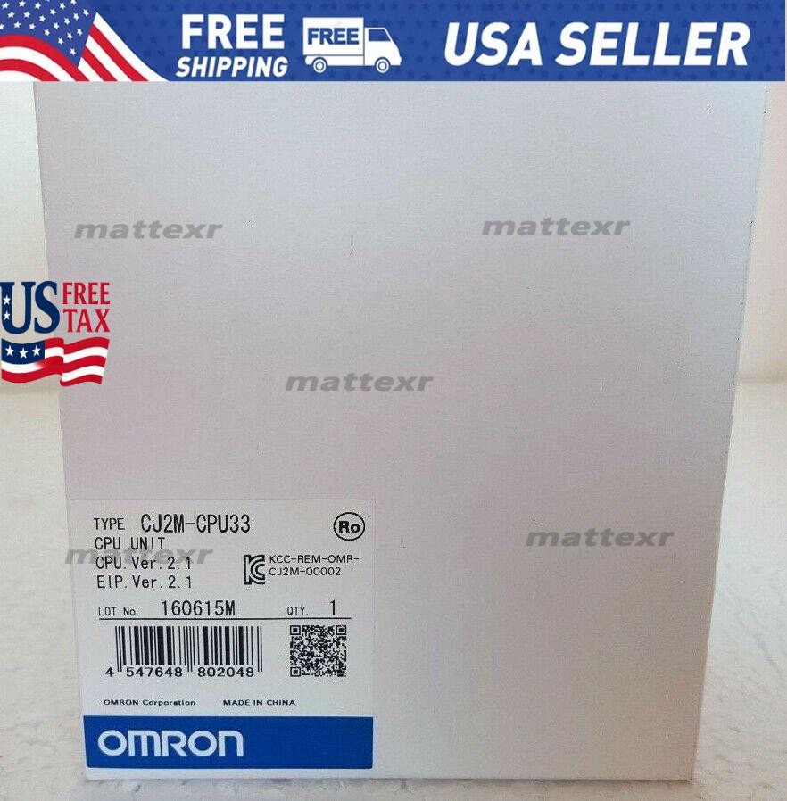 One New Omron CJ2M-CPU33 CPU Unit CJ2MCPU33 In Box Fast Shipping US Free TAX