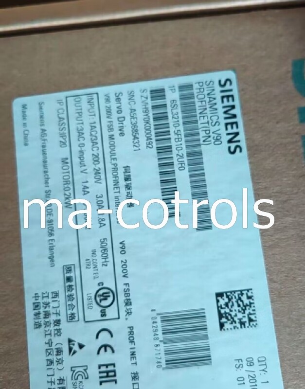6SL3210-5FB10-2UF0 SINAMICS V90, mit PROFINET Eingangsspannung: 200-240 V 1/3-Ph