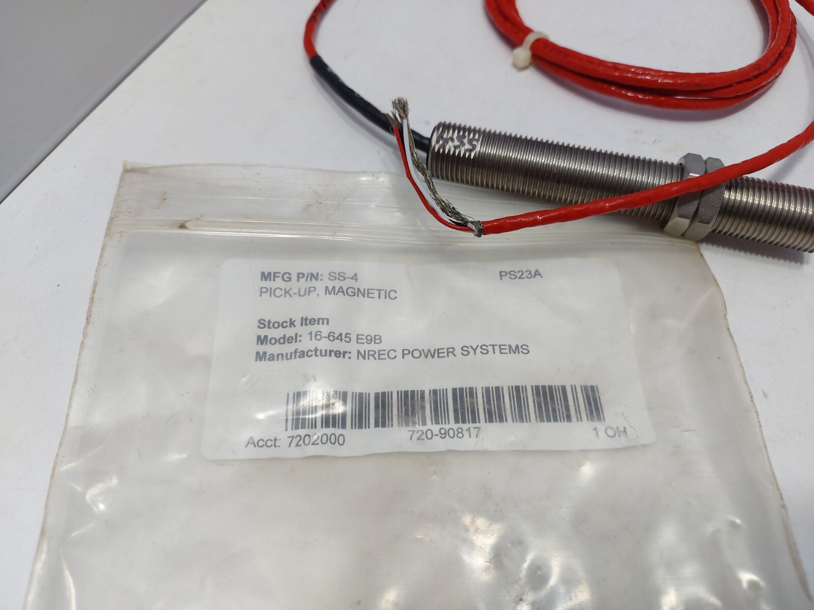 NREC Power Systems 16-645 E9B Magnetic Pick-Up