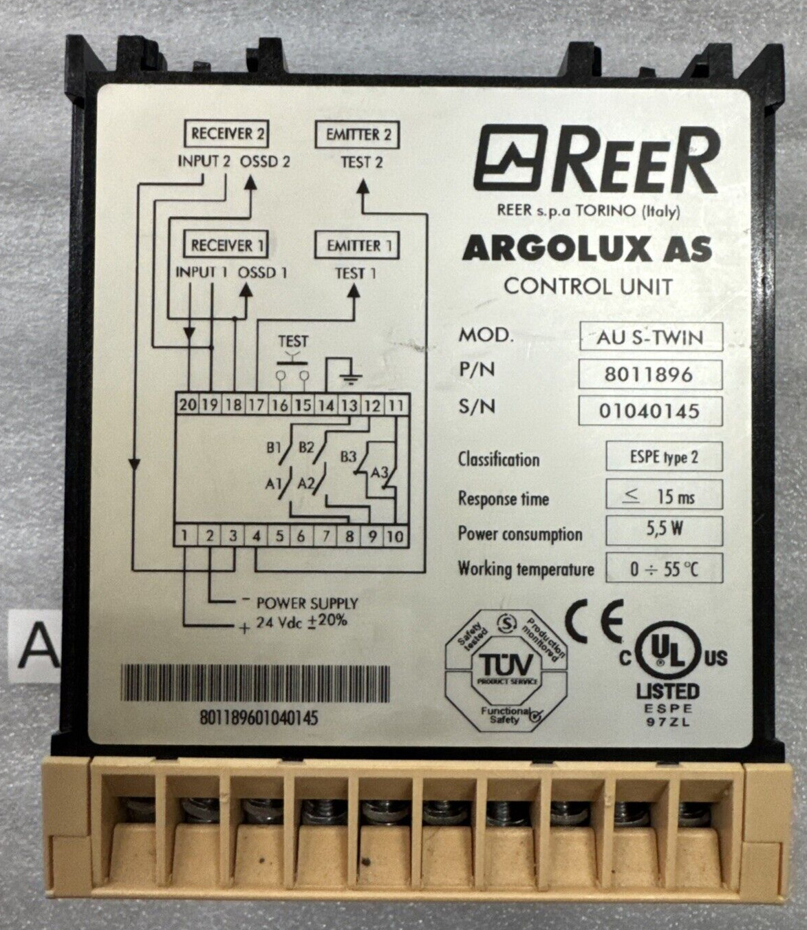 Reer Argolux AU S-Twin Control Unit 5.5W 15ms ESPE Type2 8011896