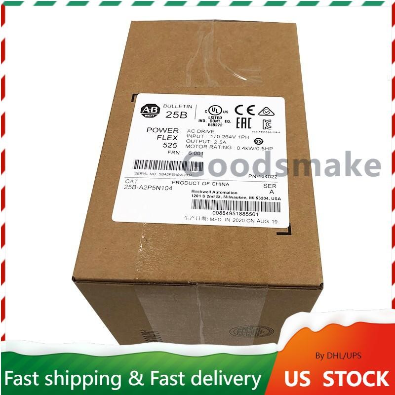 New 25B-A2P5N104 Power 525 AC Drive 0.4kW/0.5HP FREE 25BA2P5N104 US Free Tax