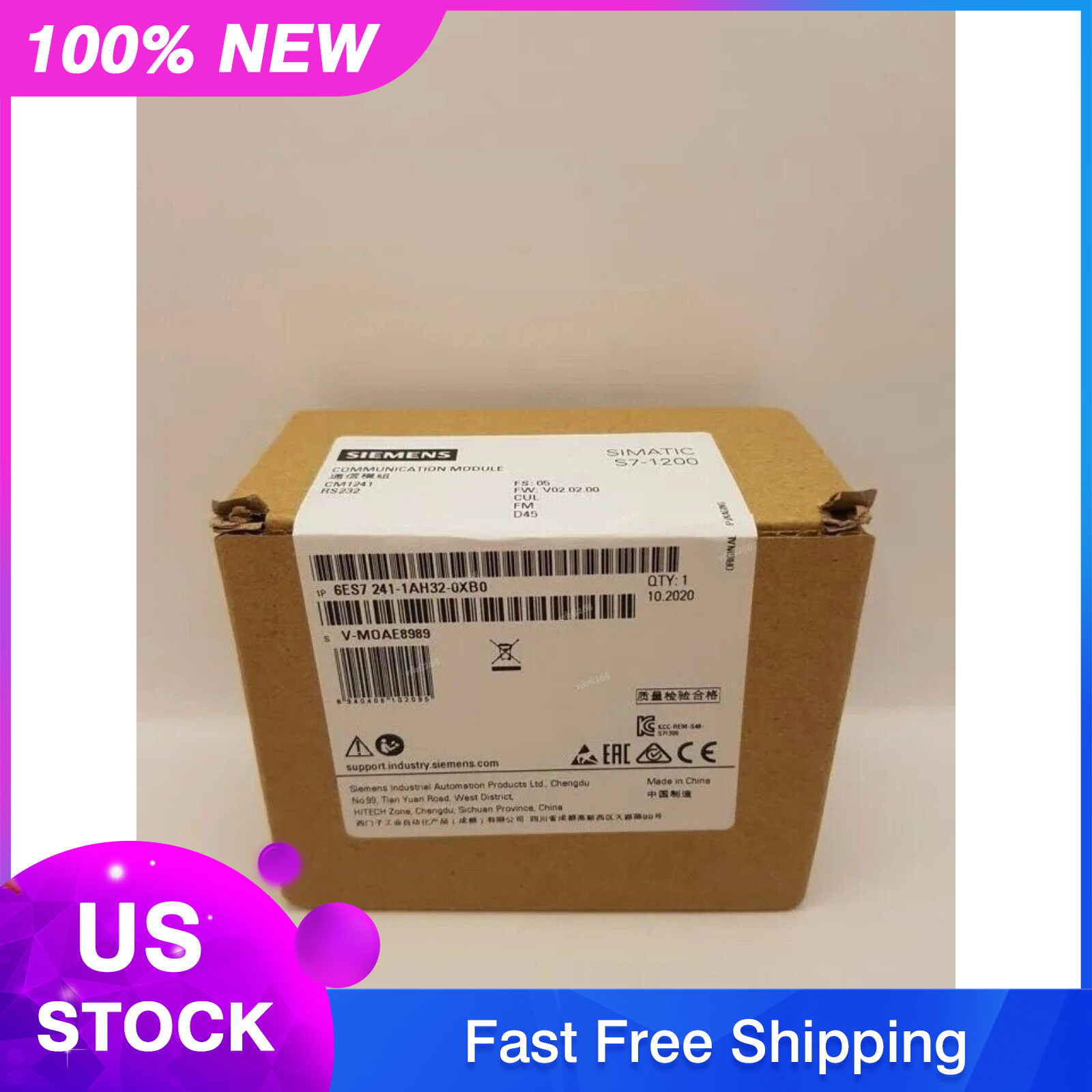 New Siemens 6ES7241-1AH32-0XB0 6ES7 241-1AH32-0XB0 SIMATIC S7-1200 CM 1241