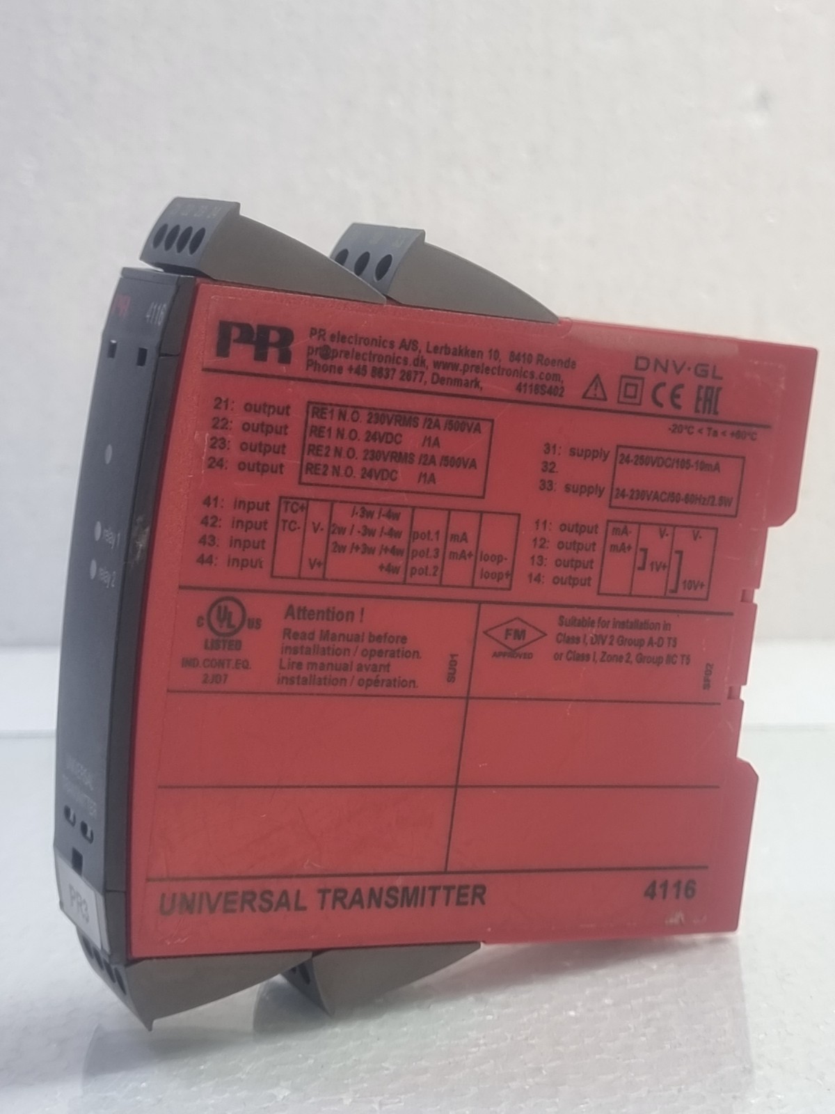 PR 4116 UNIVERSAL TRANSMITTER -PR ELECTRONICS