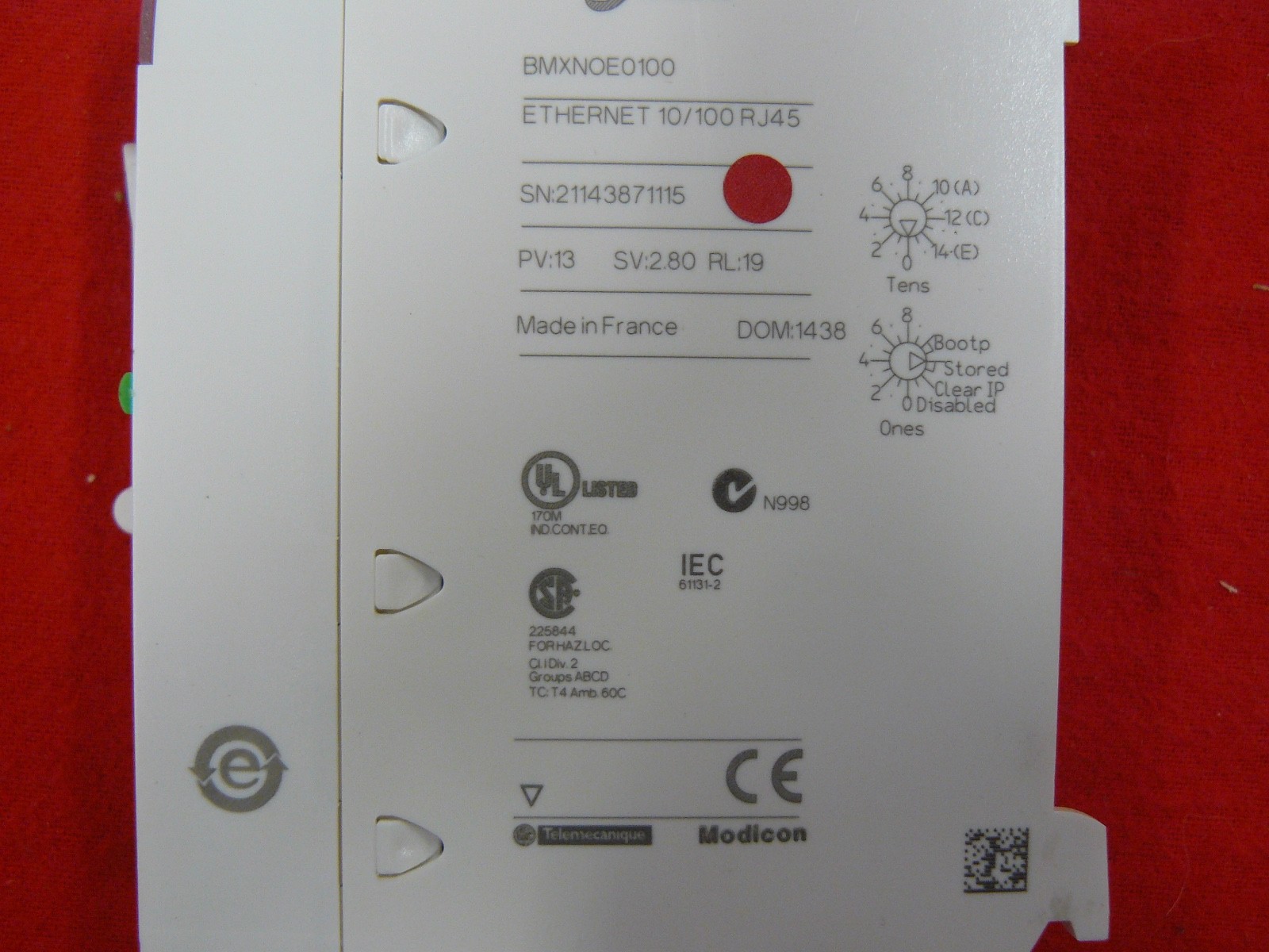BMXNOE0110 Used Tested Schneider Electric Modicon BMX-NOE-0110