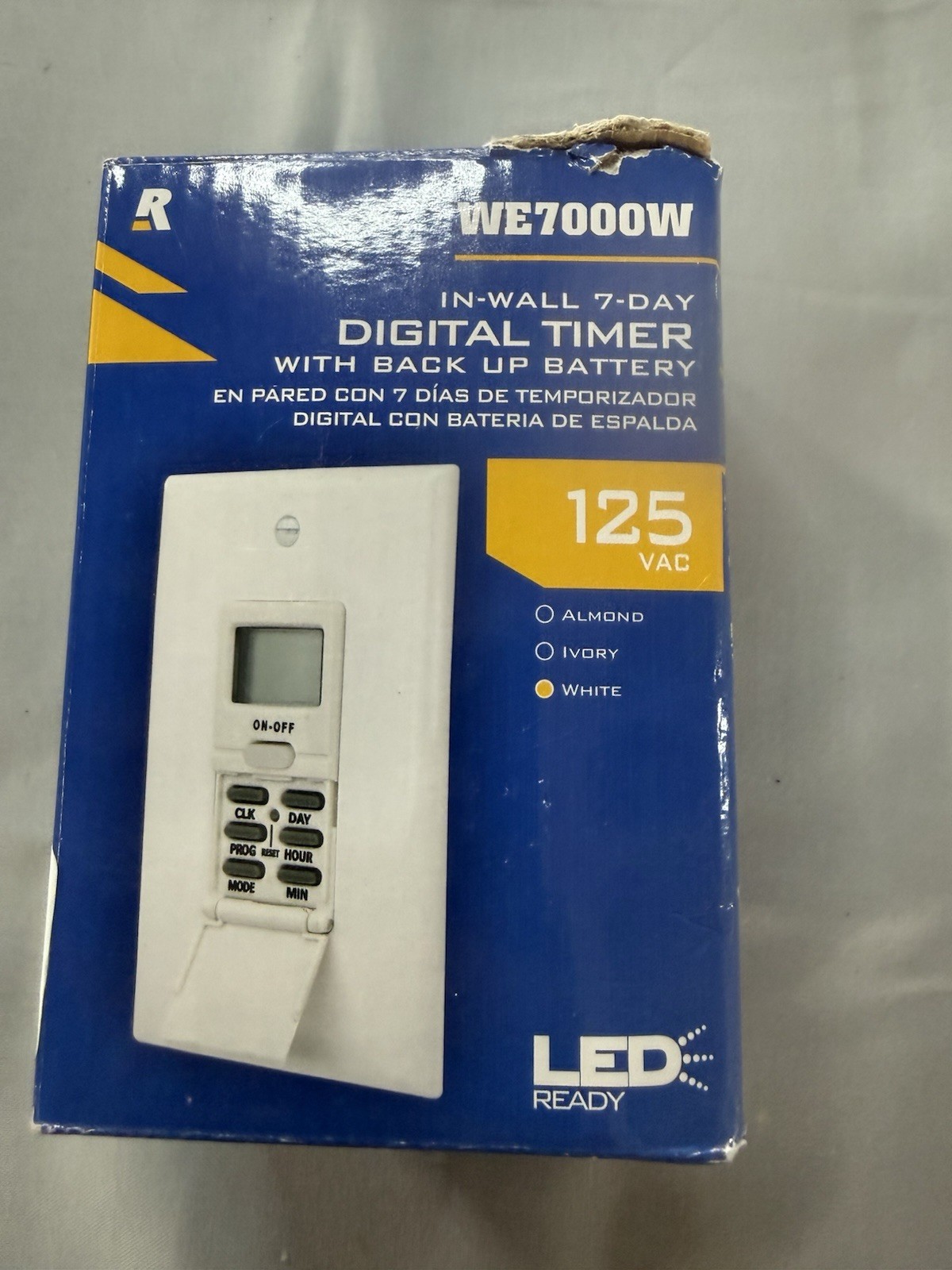 Reliance Controls WE7000W Digital 7-Day In-Wall Timer with Backup Battery