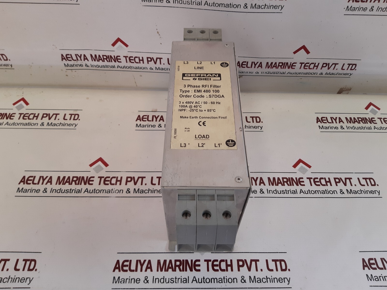 GEFRAN EMI 480 100 3-Phase RFI Filter 480V AC