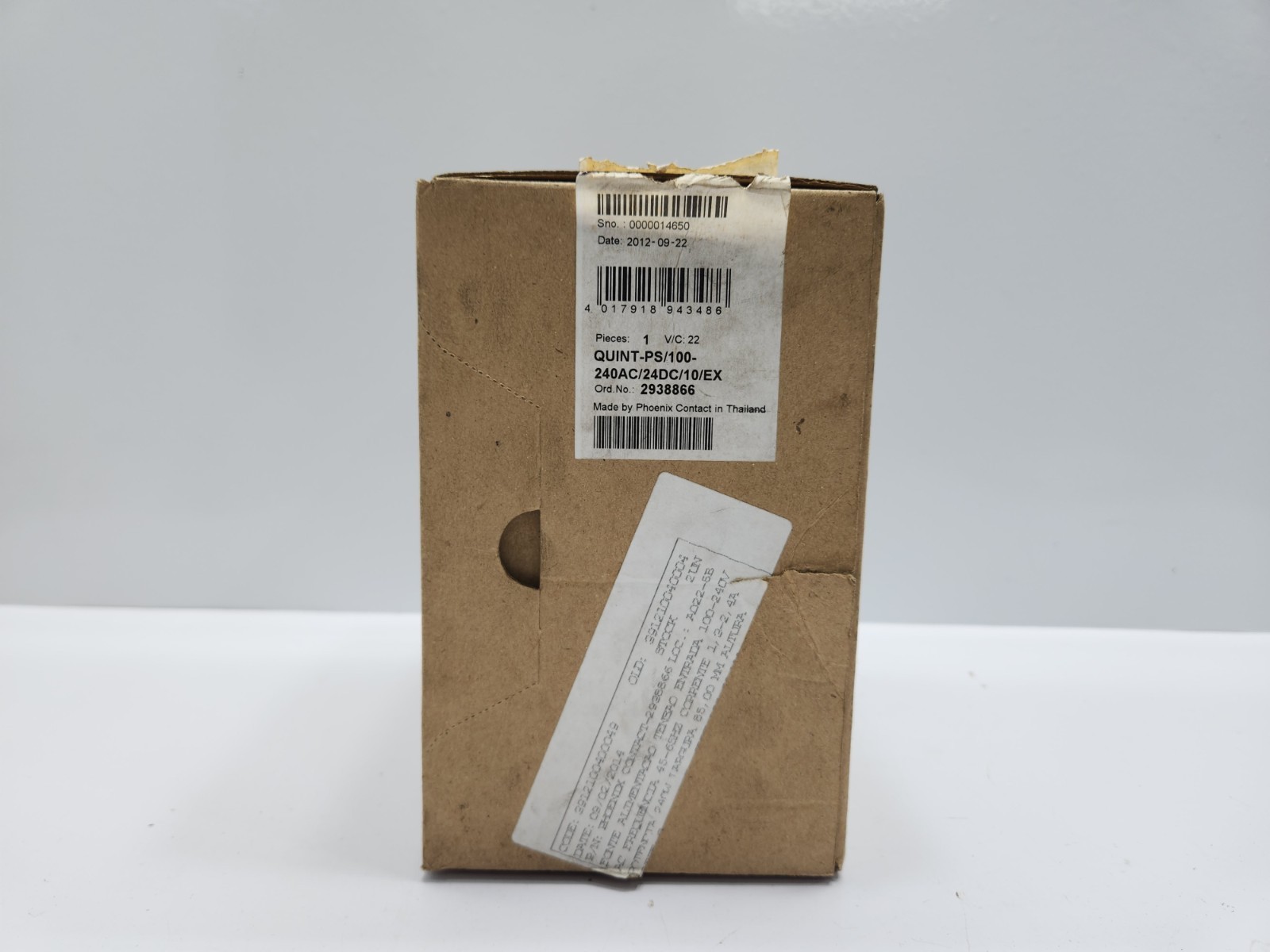 PHOENIX CONTACT QUINT-PS-100-240AC/24DC/10/EX POWER SUPPLY 2938866 REV 22
