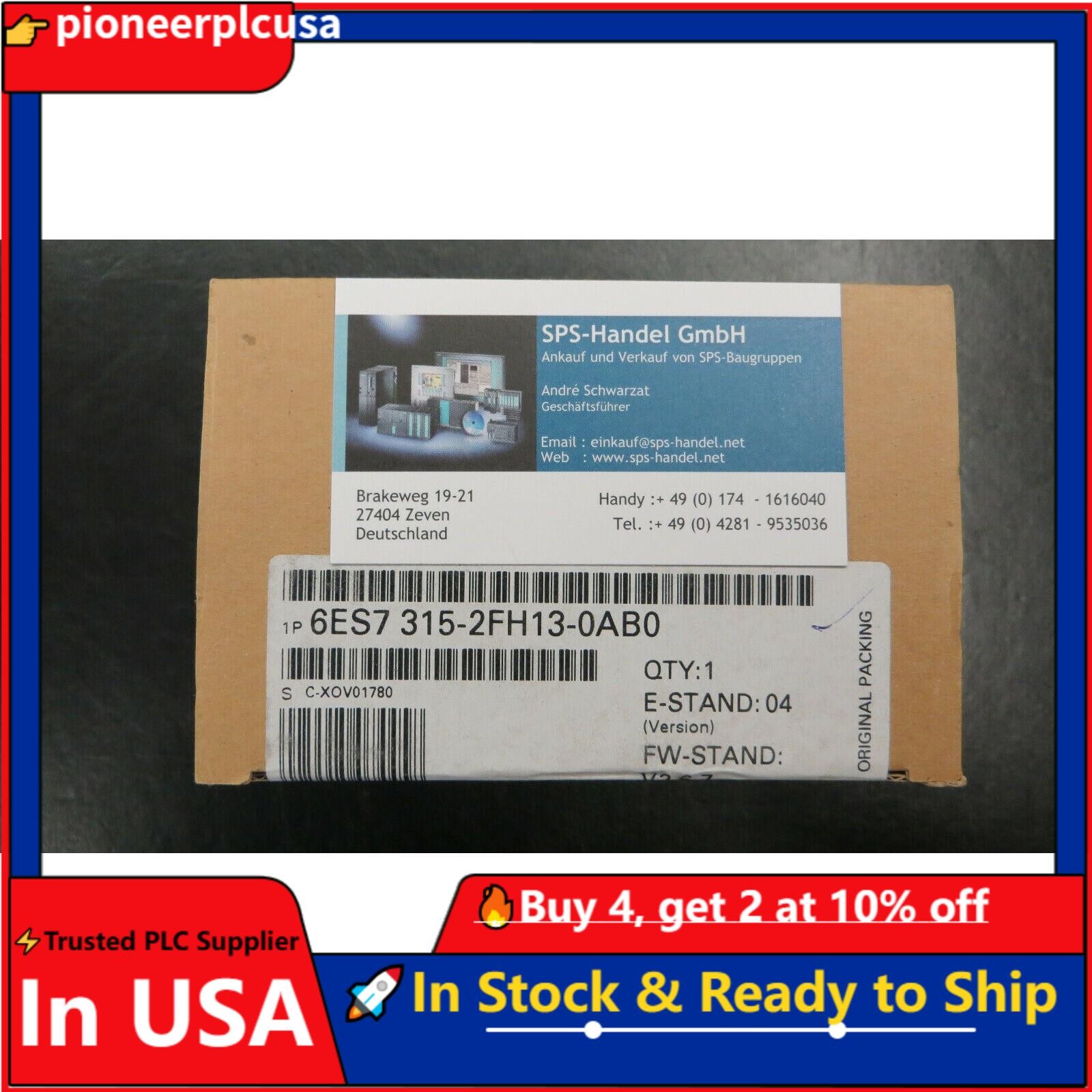6ES7 315-2FH13-0AB0 / 6ES7315-2FH13-0AB0 / CPU 315F-2PN/DP / NEW / Seal & VAT –