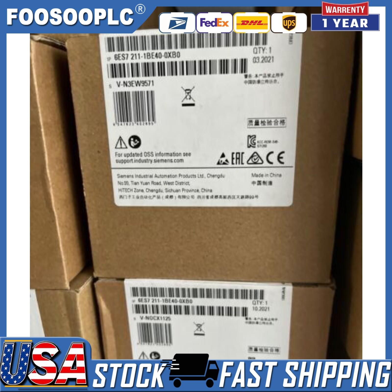 New Siemens 6ES7211-1BE40-0XB0 SIMATIC S7-1200 CPU 1211C 6ES7 211-1BE40-0XB0
