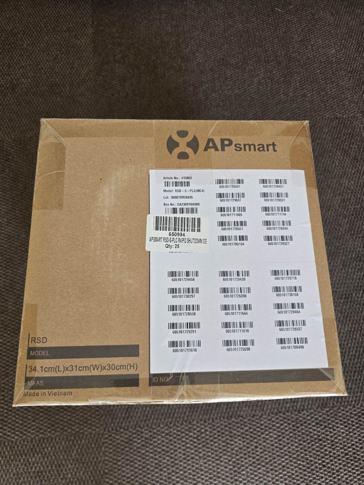New APsmart Rapid Shutdown Device RSD-S-PLC Box of 25, Cheapest RSD Option