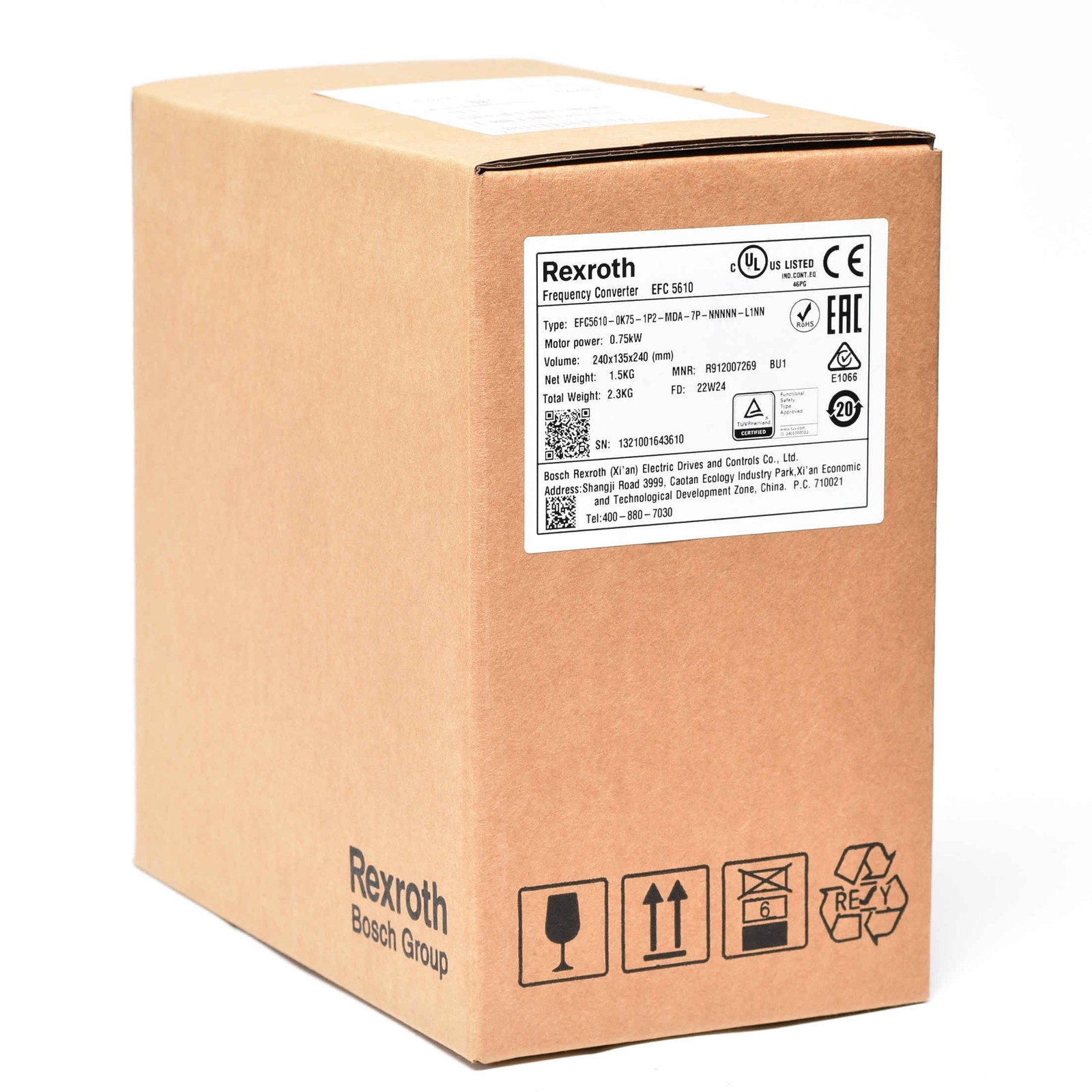 Rexroth Inverter 0.75kW EFC5610-0K75-1P2-MDA-7P-NNNNN-L1NN R912007269 -New-