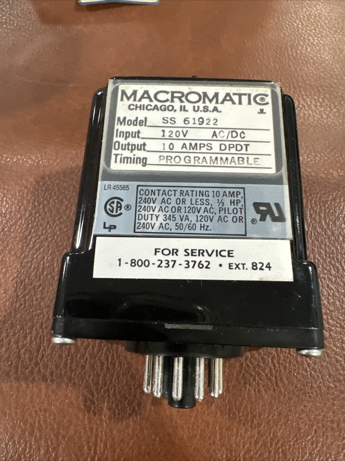 MACROMATIC SS-61922 Solid State TIMER Delay Relay Fuse Programmable #GLB-2-8