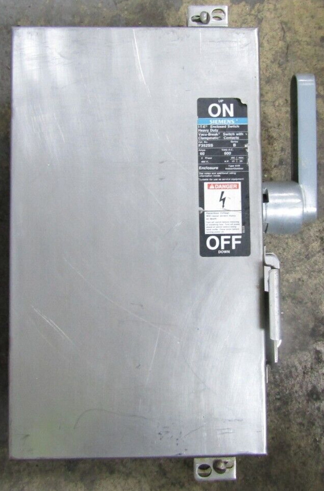 🤓 SIEMENS STAINLESS STEEL 60 AMP FUSED SAFETY SWITCH 600 VAC 3∅ 3 POLE F352SS