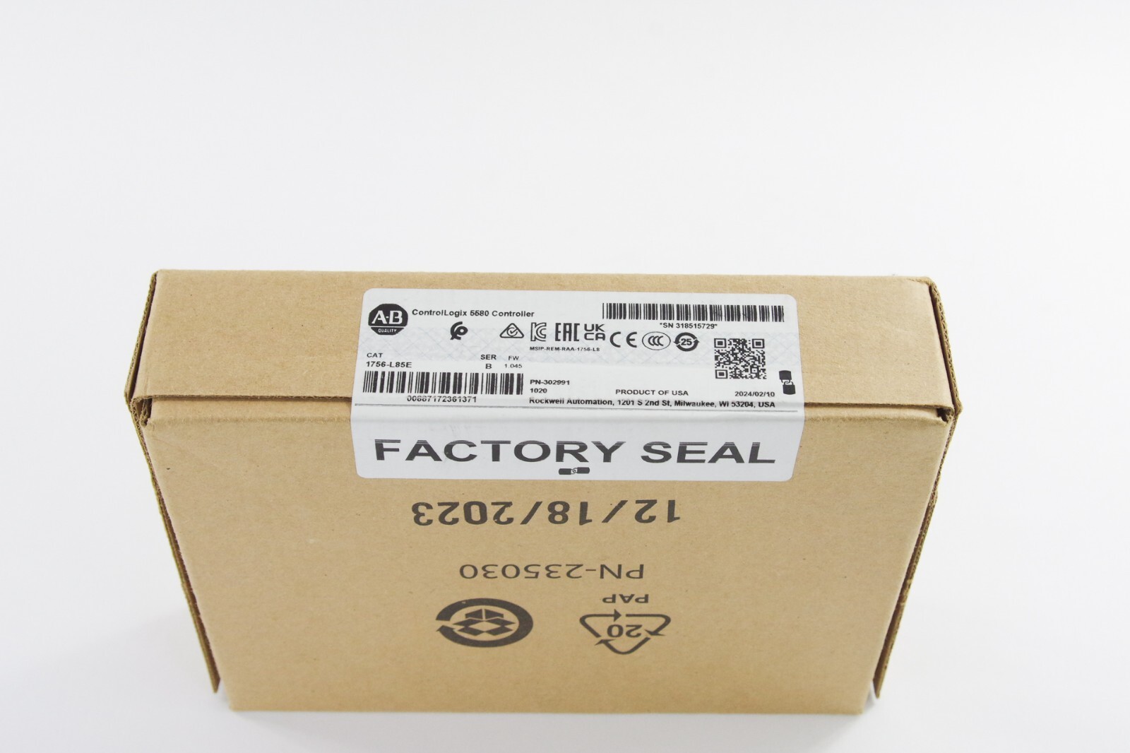 AB 1756-L85E Ser B ControlLogix 5580 Controller – Sealed Surplus