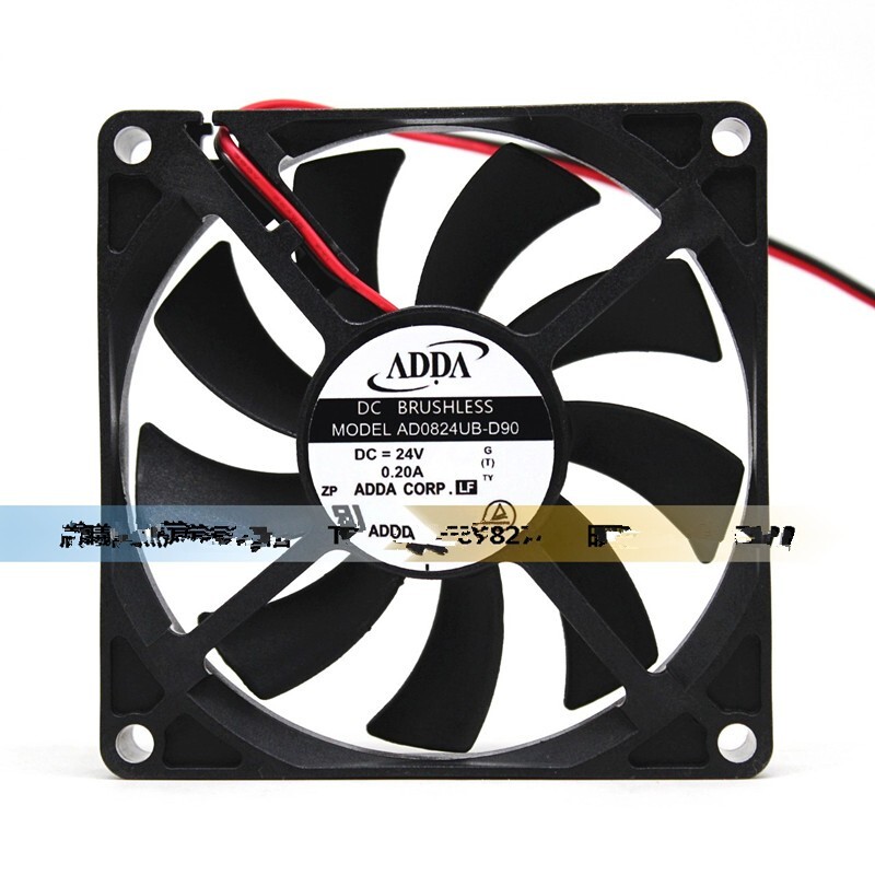1 PCS ADDA Fan AD0824UB-D90 DC24V 0.2A 8015 8 cm 2 Wire inverter fan