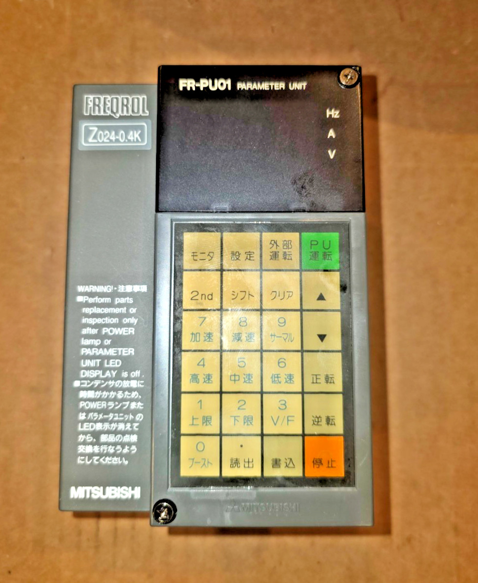 Mitsubishi FR-Z024-0.4KP Freqrol Inverter Drive With FR-PU01 Parameter Unit