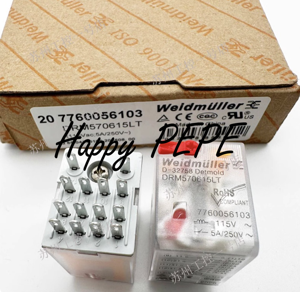 20PCS/BOX FOR Weidmuller Intermediate relay DRM570615LT 7760056103 AC115V 14-pin