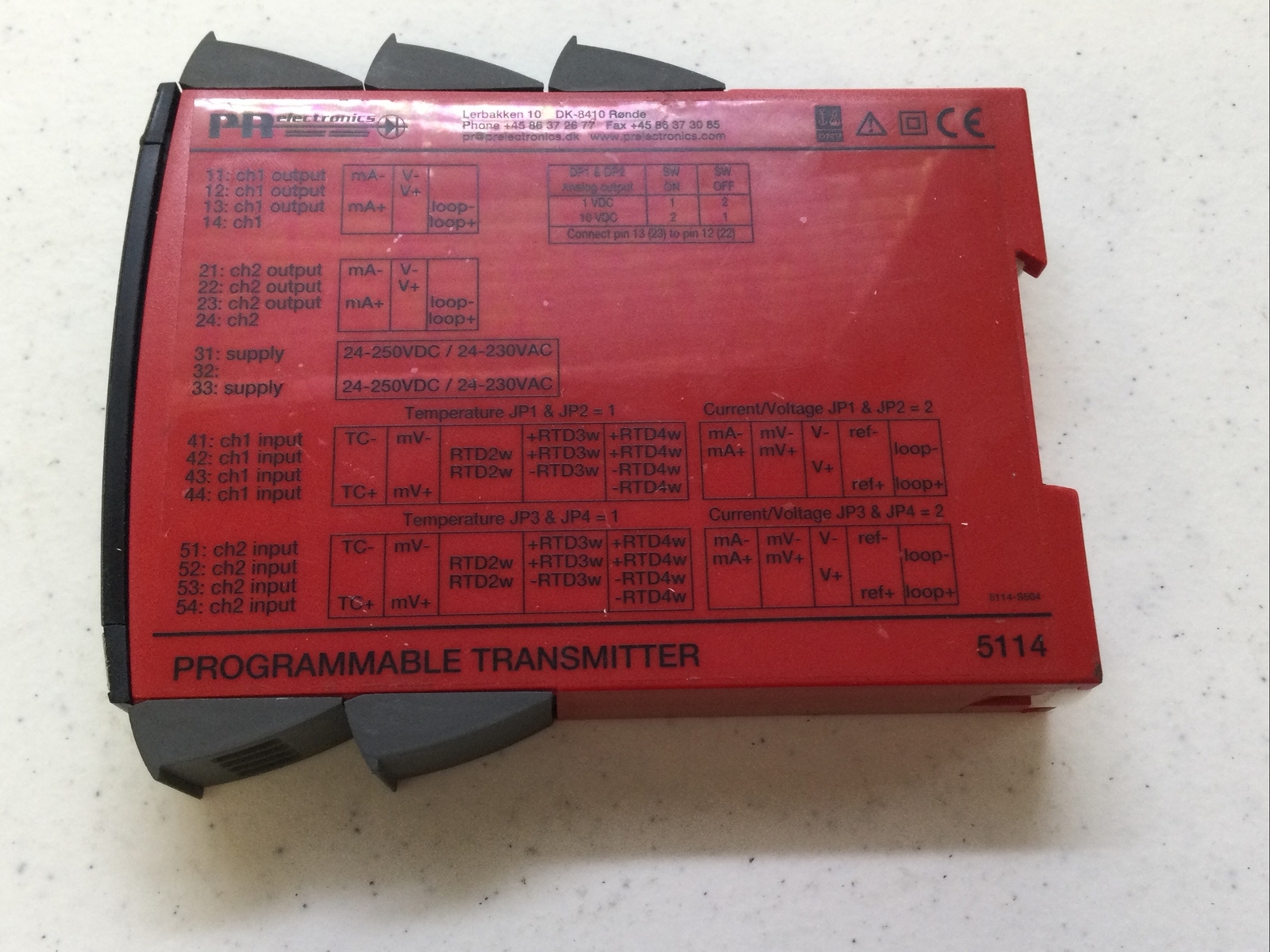 NEW PR ELECTRONICS 5114A PROGRAMMABLE TRANSMITTER, FREE SHIPPING