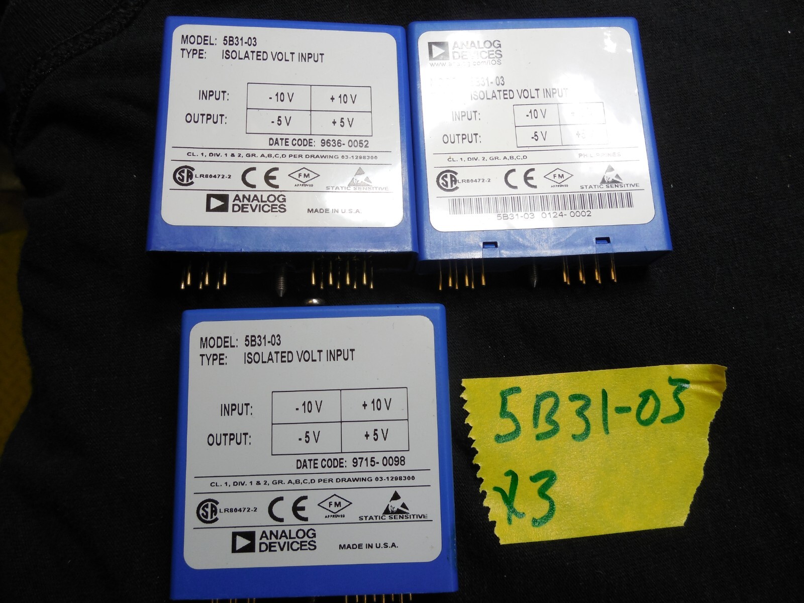 Analog Devices DATAFORTH Modules Isolated Type K T Voltage input Output Lot 16