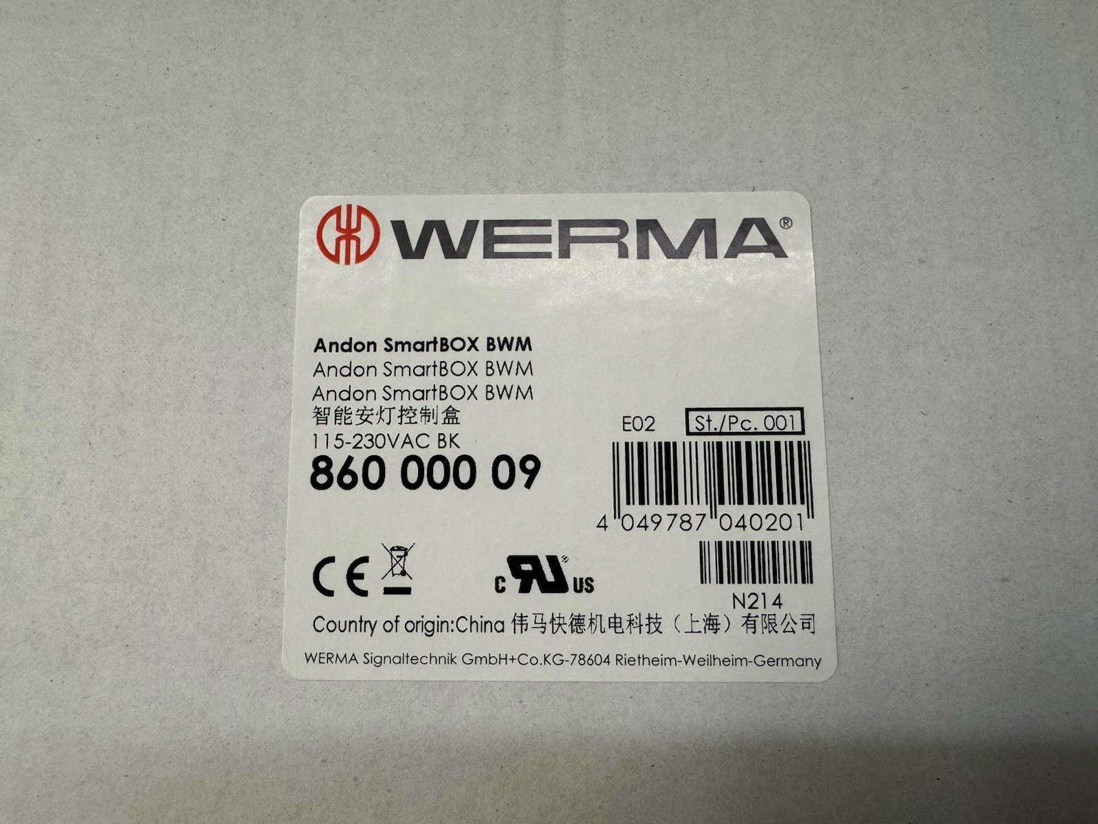 WERMA 860.000.09 86000009 860 000 09 Andon Smartbox BWM