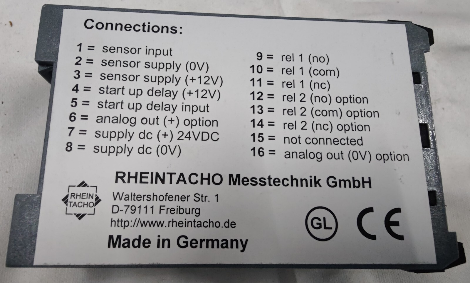RHEINTACHO 5823.200 PROGRAMMABLE SPEED MONITOR ADJUSTED FOR MAN DIESEL