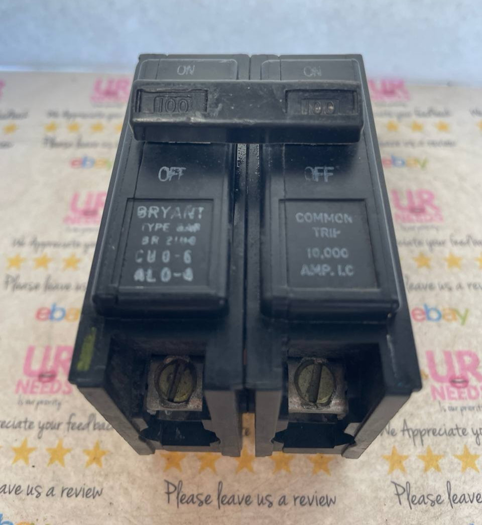 Bryant BR2100 2 Pole 100 Amp Circuit Breaker Used