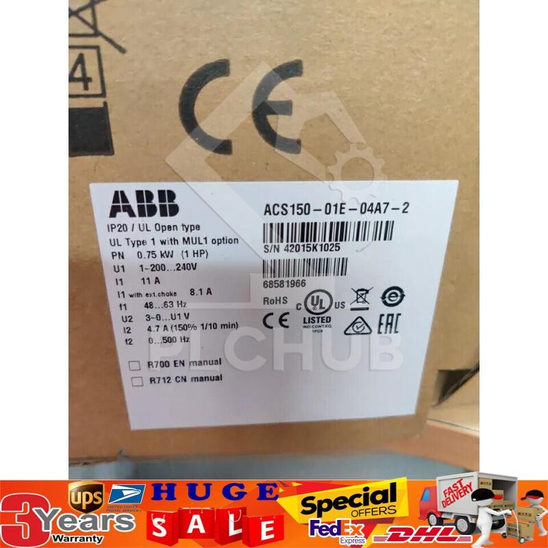1PC New ABB ACS150-01E-04A7-2 Inverter 0.75KW 220V Fast Shipping US Free TAX