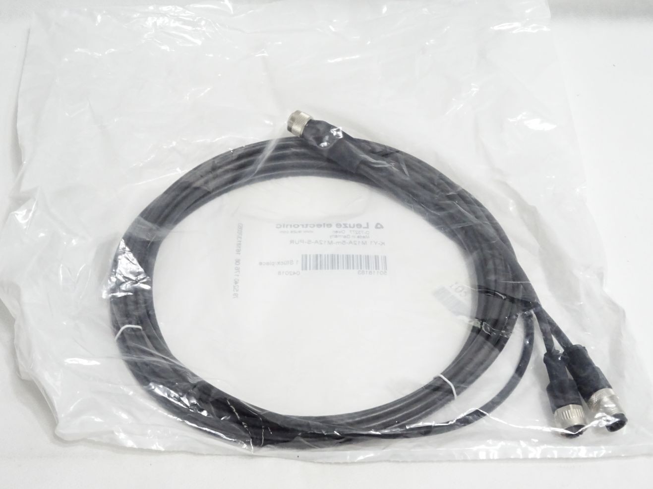Leuze Electronic 50118183 K-Y1 M12A-5m-M12A-S-PUR Interconnect Cable/New Original Packaging