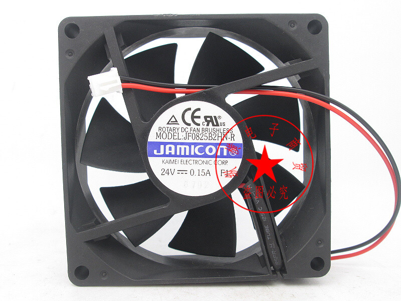 1PC JAMICON JF0825B2HN-R 8025 DC 24V 0.15A 8CM 2-wire inverter cooling fan #
