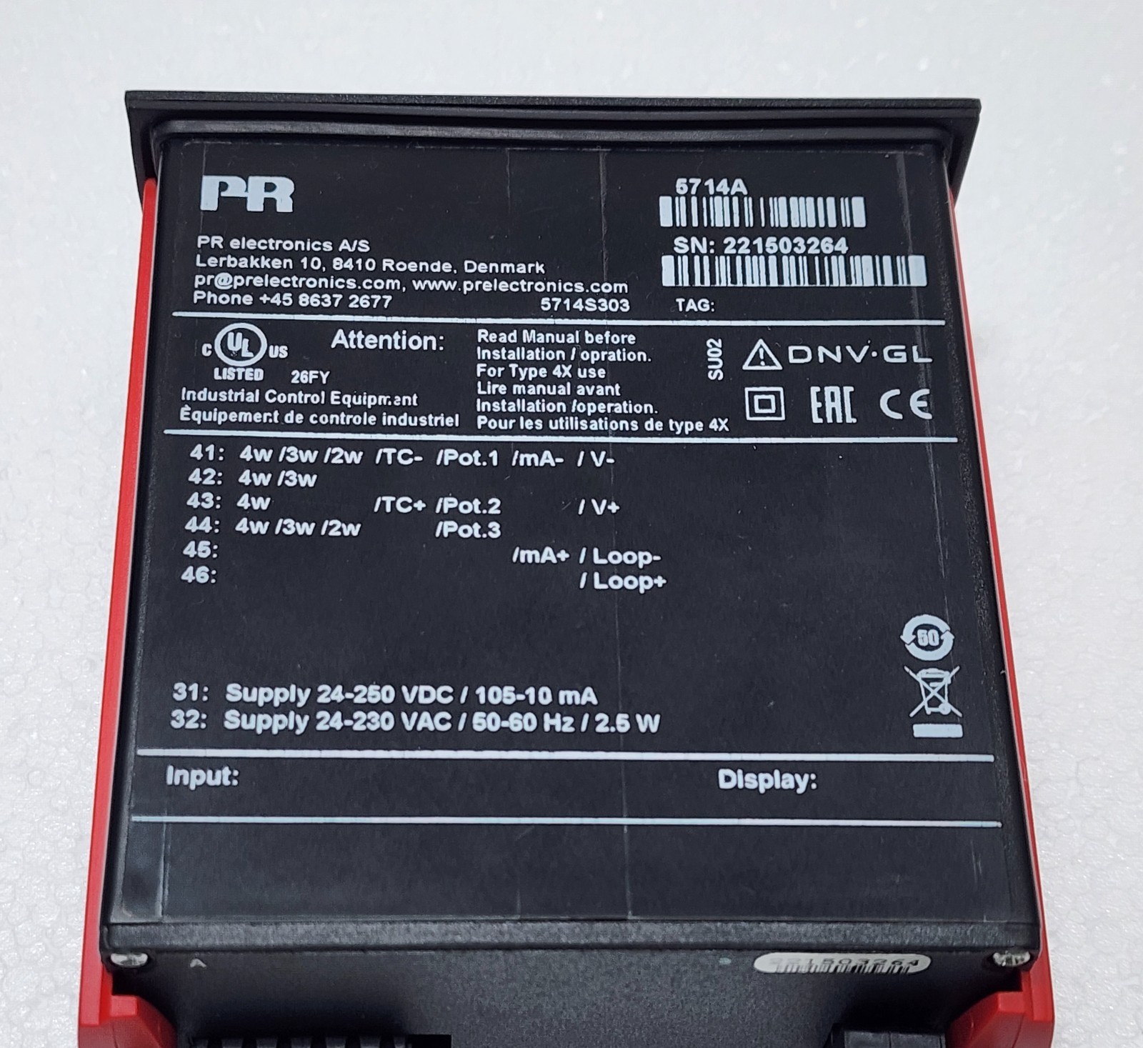 PR Electronics 5714A Programmable LED indicator 5714
